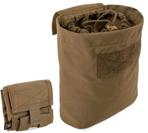 KRYDEX GEAR Taktische Molle Dump Pouch, Faltbare Magazin Mag Tasche Taktische Schleuder Munitionstasche Magazin Utility Roll Up Wiast Tasche mit Kordelzug (Kojotenbraun)