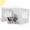 Izrielar pavillon Wasserdicht Gartenpavillon mit Seitenteilen und stabil Fenstern Gartenzelt UV-Schutz Gartenpavillon für Garten, Party, Hochzeit, Marktstand, Weiß, 3x3m