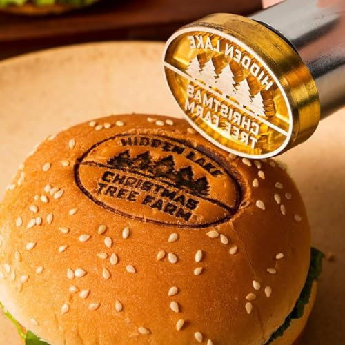 TPFOON Custom Burger Stamp, Branding Iron for Burger, Bread Brander Branding Iron, Branding Iron for Steaks Buns, Branding Iron for Meat, BBQ Brand Iron, Branding Iron for Food