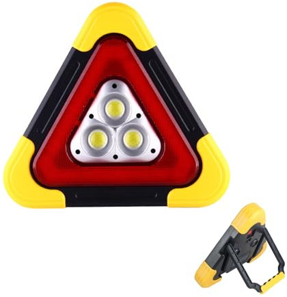 Xinlie Triangle de Signalisation à LED Portable d'urgence de Panne de Voiture Multifonction Lumière de Triangle d'urgence à LED,50w Triangle Voiture pour L'indication d'urgence de Véhicule