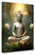 LZIMU Gold Buddha Leinwand Wanddrucke Buddha Statue mit Lotus Kunstdrucke Zen Bilder Spa Dekor für Yoga Zimmer Büro gerahmt (C, 30.00 x 45.00 cms)