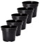 Garronda Pots Horticulture Ronds Pots pour Culture de Plants de Plantes et Fleurs GD-0025 (5 Pièces Noir, ⌀ 28 cm H 22 cm)