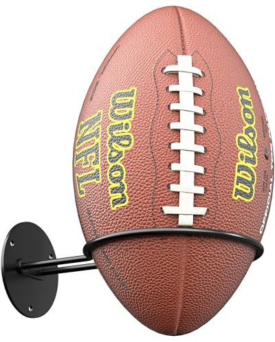 Ball Display Holder Wall Mount: Black Storage Rack for Basketball, Rugby, Soccer, Football, Baseball Room Decor - Boys Sports Accessories Organizer