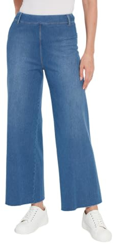 Lyssé Erin Wide Leg Jeans for Women – High Waisted Wide Leg Pants for Women, Made with Stretch Denim, Mid Wash, S