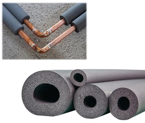 Yslopeno Flexible Tuyau D'isolation Plastique en Caoutchouc, Isolation Tuyau Antigel, Tube D'isolation Anti-Vibration pour Climatisation, 13mmx9mmx1.7m 16mmx9mmx1.7m (Taille : 50mmx20mmx1.8m)
