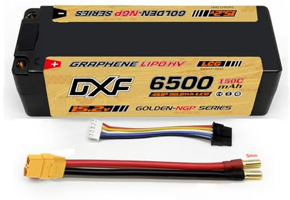 DXF 1 Packungen 4s lipo akku 6500mah 150C 5mm XT90 – leistungsstarker lipo 4s für 1/8 & 1/10 rc-Modelle – 4s lipo lipo-akkus kompatibel mit Slash, rustler, Stampede, kyosho, axial, redcat und mehr
