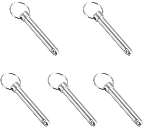 5 Pcs Quick Release Pins, 10mm x 45mm Carbon Steel Safety Pin Locking Pins Hardware for Boat, Mechanics