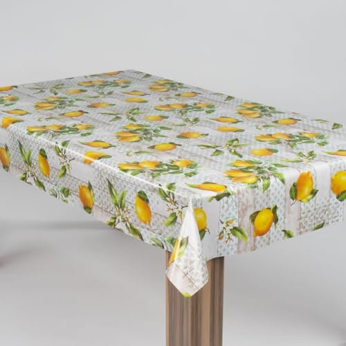 laro Wachstuch-Tischdecke Wachstischdecke Gartentischdecke Lemonix Zitrone, Muster:Lemonix Zitrone, Größe:100x140