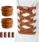 Shecret No Tie Elastic Shoelaces, 2 Paar Einstellbare Schnürsenkel Ohne Binden, Schnellschnürsystem Schnürsenkel-Set für Läufer, Kinder und ältere Menschen, Braun
