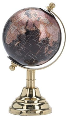 Magie di Natale Globus mit Sockel aus glänzendem Metall für Innendekoration, Höhe 15 cm (schwarz)