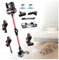 MeLtor Aspira E Lava Pavimenti Casa 5 in 1 Portatile, 200ml Serbatoio dell’acuqa Scopa Vapore Senza Fili per Pulizia Domestica/Capelli/Polvere/Lavapavimenti