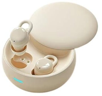 Invisible Sleep Headphones, Sleep Earbuds for Side Sleepers, Mini Noise Blocking Sleepbuds, Bluetooth 5.3 Wireless Earbuds for Sleeping, Working, (Ivory)