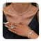 FDEETY Schmuckset für Damen Elegante Strass Halskette Armband Ohrringe Kristall Brautschmuck Set Allergenfrei Hochzeitsschmuck Hochzeit Modeschmuck für Mädchen