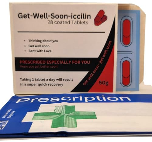 Funny Joke Pill Box Prank 'GET-Well-Soon-ICCILIN'. Gift for Men, Women, her, Him Novelty Box April Fools Day Birthday Gifts for Men & Women Rude Presents for Boyfriend Dad Wife Friend Friends