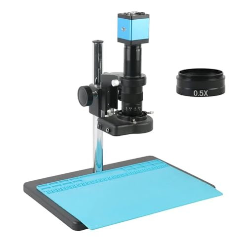 LZHSWM 1080P 2K 48MP 4K HDMI USB VGA Industrial Zoom 180X 300X Video Microscope Camera 0.5X lens For Precise PCB Watch Phone Soldering(14MP HDMI VGA,120X)