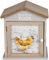 Porte-œufs rustique avec motif de poule – Maison de rangement pour comptoir de cuisine – Finition en bois gris avec motif de ferme – Organiseur d'œufs pouvant contenir 12 œufs