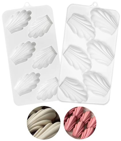 Silikonform Madeleine Backformen 6 Cavity 2 Stk Madeleines Kuchenform Madeleine Silikon Formen Antihaft Madeleine Dessert Backform Für Muffins Brownies Brot Pudding Schokolade (Löcher 3.8x6.5CM)