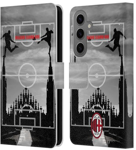 Head Case Designs Offizielle AC Milan Milano Siamo NOI 3 Erwachsene Leder-Wallet-Hülle Kompatibel mit Samsung Galaxy S25