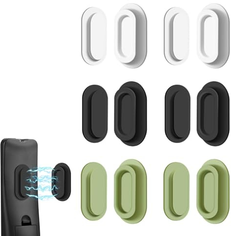 AMAZYC-US 6 Pack Magnetic Remote Control Holder – Upgraded Silicone Magnetic Wall Mount for TV, Fan & Air Conditioner Remotes – Self-Adhesive, No-Drill Remote Control Holder Wall Mount