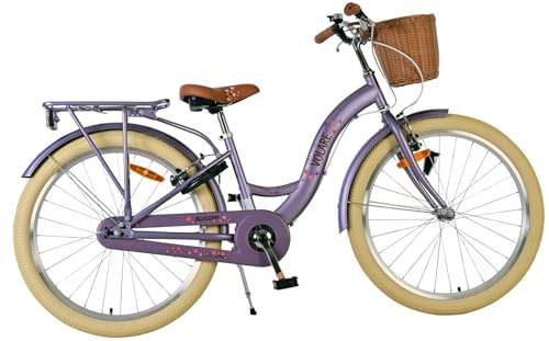 Volare Blossom Kinderfahrrad - Mädchen - 24 Zoll - Lila - Zwei Handbremsen