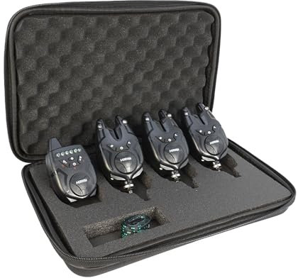 Hirisi Tackle Bissanzeiger Angeln Mit Funk 1+4 Set Wasserdichtes Karpfenangeln Alarm Set (FBA-S9-4)