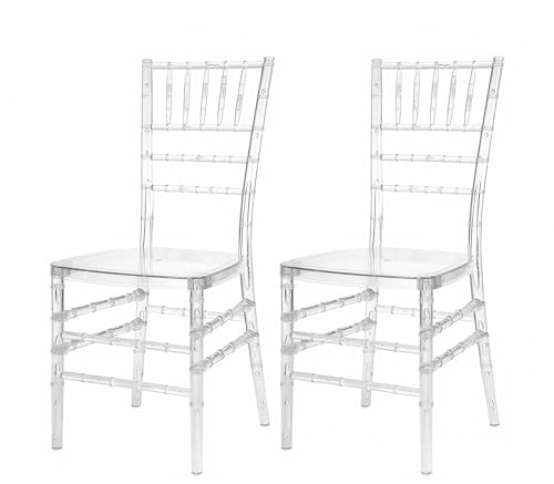TAO ONE Esszimmerstuhl 2 Stück Acryl stapelbar robust transparent modern | Moderne Acryl-Stühle im 2er-Set. Ergonomische Sitzfläche. Splitterfrei. Ideal für Terrasse.