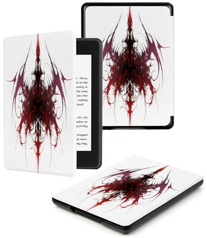Case For Kindle Paperwhite11Th 2021 Lightweight eReaders Cover For Protective Case Paperwhite11Th 2021 Print E-book,Red Symmetrical Devil Pattern