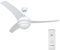 UNIVERSALBLUE Ventilador de Techo Blanco Luz Bombilla 132 cm, 3 Aspas, Control Remoto, 70W, Temporizador, 30m², 3 Velocidades, Diseño Minimalista