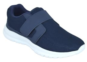Pegasus Men's Extra Wide Fit Mesh Trainers with Touch Fasten Strap Navy