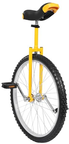 LKHDONG Einrad 24 Zoll Fahrrad Unicycle Unisex Einrad Erwachsene Höhenverstellbar 91-101 cm 24 Laufrad Trainingsfahrrad Balance Training Mehrere Farben (Gelb)