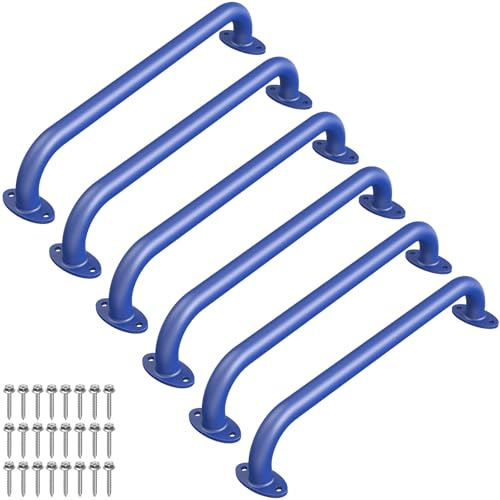 Dolibest Haltegriffe Kinder Klettergiffe Metall 43cm/Ovale Blau