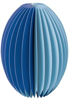 REMEMBER Papiervase Yuki sage, H 18 cm, Ø 24 cm, Papier/Glas/Magnetverschluss – Faltbare Design Vase aus wasserfestem Papier (Blue, H 25 cm, Ø 18 cm)