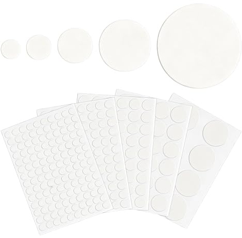 322 Pièces Cache Vis Blanc 12mm/15mm/21mm/30mm/50mm PVC, Cache Trou Meuble Adhésif Multi Tailles, Cache Trou Mur Autocollant pour Armoire Bureau Réparation Mobilier Maison