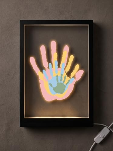 Fuerdich Kit d'empreintes de main pour la famille, le bricolage avec les enfants (noir)