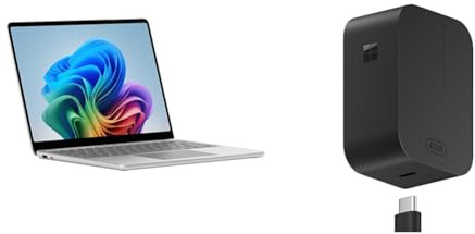 Microsoft Surface Laptop | Copilot+ PC | 13” LCD Touchscreen | Snapdragon® X Plus | 16GB Memory | 512GB SSD | Platinum + 45W USB-C Wall Charger – Essentials-Bundle
