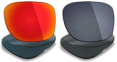 Mryok polarisierte gläser für Oakley Holbrook Sonnenbrillen, 2 Paar, Herren, OY061H2P6, Fire Red & Black IR, Einheitsgröße