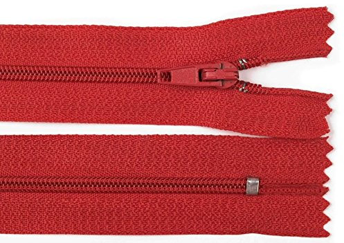 Schnoschi 1 cerniera a spirale lunga 40 cm, non divisibile, rosso, binario da 3 mm, chiusura lampo