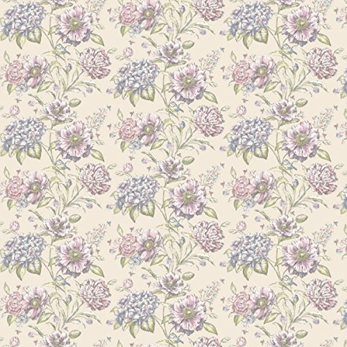 MyTinyWorld Pack of 5 Dolls House Pink And Violet Mixed Flowers On Cream Wallpaper Sheets