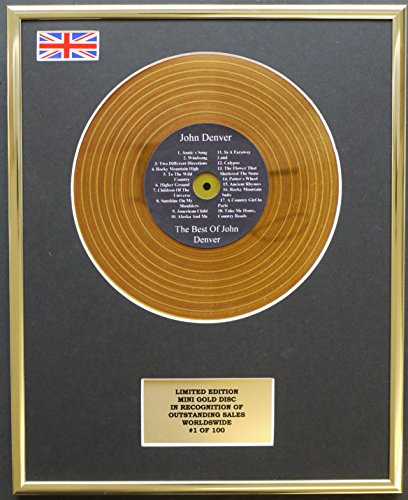 Everythingcollectible John Denver/MINI Gold DISC Display/Limitierte Auflage/COA/THE Best of John Denver