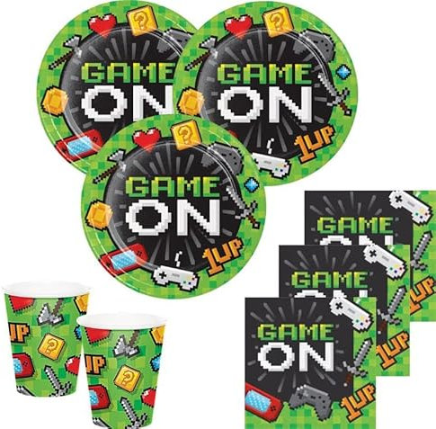 32 Teile Gaming Party Basis Deko Set 8 Personen