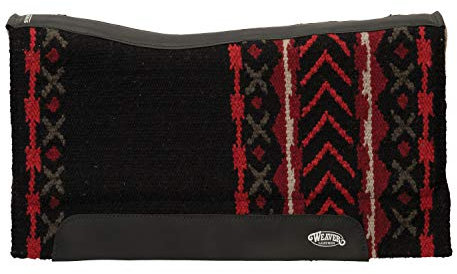 Weaver Leather Unisex-Erwachsene Synergy Contoured Performance Saddle Pad Schabracke, Mojave-Schwarz/Rot Ton, 33 L x 38 W