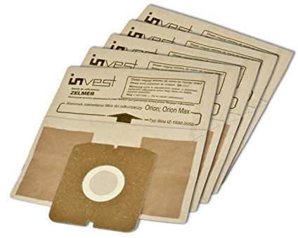 Invest - Staubsaugerbeutel Ersatz, Filtertüten Beutel Kompatibel mit BESTORN KX 1700 E CONDEL BS 3000 FAKIR 1800, 2100, Azuro, Blue Line, Größe 1500050, Größe 2001803 - Braun, 10 Stück