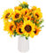 Beferr 2 Bunches Artificial Sunflowers Flowers Realistic, Fake Silk Sun Flower Bridal Bouquets for Wedding Party Outdoor Indoor Floral Arrangement Home Decoration