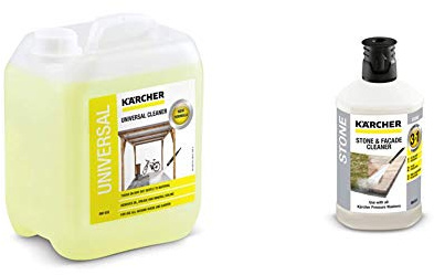 Kärcher 5 L Canister Pressure Washer Detergent, Universal Cleaner & 62957650 3-in-1 Stone Plug and Clean - Black