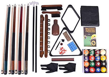 Gamesun Pool Table Premium Billiard 20 Pieces Accessory Kit, Pool Cue Sticks Bridge Ball Sets,Premium Billiard Accessory kit Set, Includes All Accessories to Start a Billiards Game