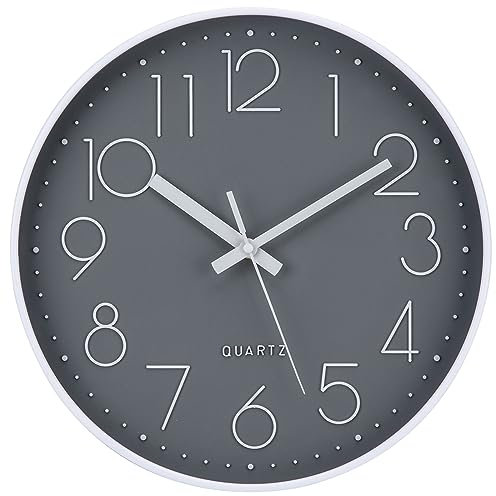 ACCSHINE Wanduhr Ohne TickgeräUsche Lautlos 30cm Quarz Batterie Betriebene Groß Wanduhr Einfach zu Lesen für Zimmer Zuhause KüChe Schlafzimmer Büro Schule