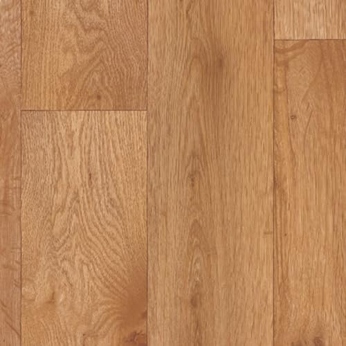 VINYL FLOORING UK Brown Wood Effect Slip Resistant Vinyl Flooring Roll For LivingRoom, Hallways, 2.3mm Thick Cushion Backed Vinyl Sheet, Waterproof Lino Flooring (1300C, 1m(L) X 2m(W) (3'3 X 6'6))