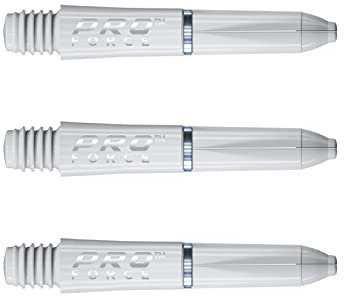 WINMAU Pro-Force White Extra Short Nylon Ring Grip Dart Stems - 1 Set per Pack (3 shafts in total)