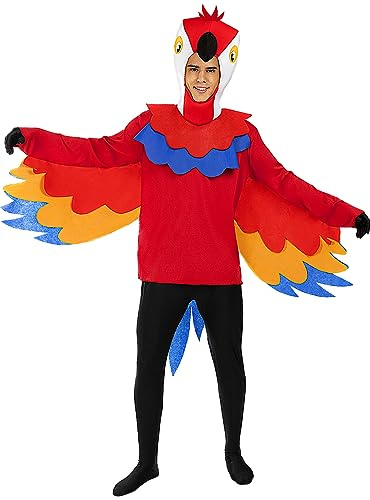 Funidelia | Papagei Kostüm für Herren und Damen Tiere, Vögel - Kostüm für Erwachsene & Verkleidung für Partys, Karneval & Halloween - Rot