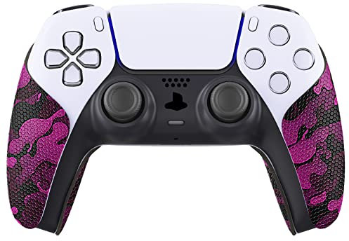 playvital Controller Grip Sticker Kompatibel mit ps5,rutschfeste schweißabsorbierende strukturierte Gummipads Griffpolster Sticker Skin für ps5 Controller(Rose Rot Schwarz Camouflage)